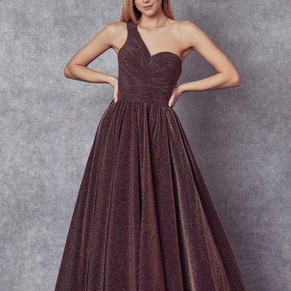 One Shoulder A-Line Shape Long Prom Dress JT205